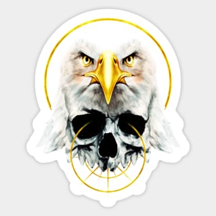 Golden dark Bald Eagle head Sticker